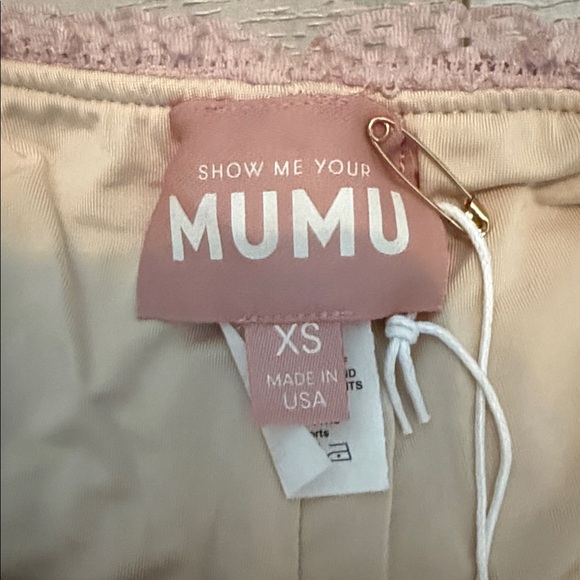 Show Me Your MuMu Pink Strapless Smocked Romper Set Size XS NWT - Picture 7 of 9